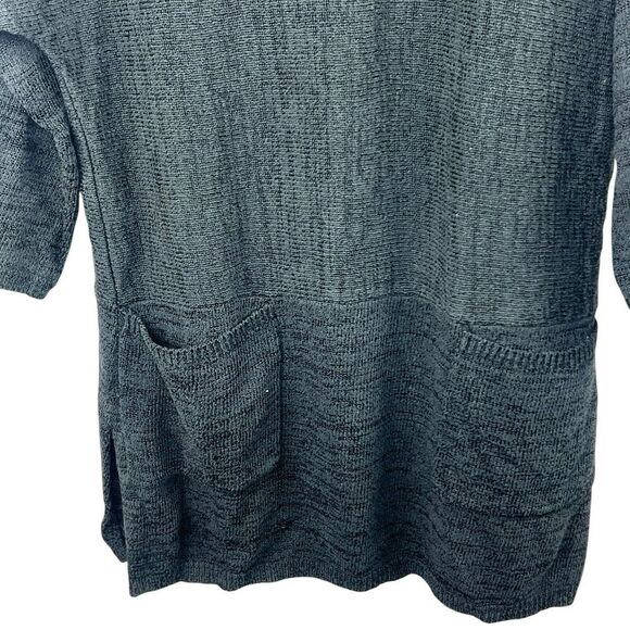 Soft Surroundings Black Patch Pocket Crewneck Tunic Sweater Size PS/PM - Picture 3 of 11